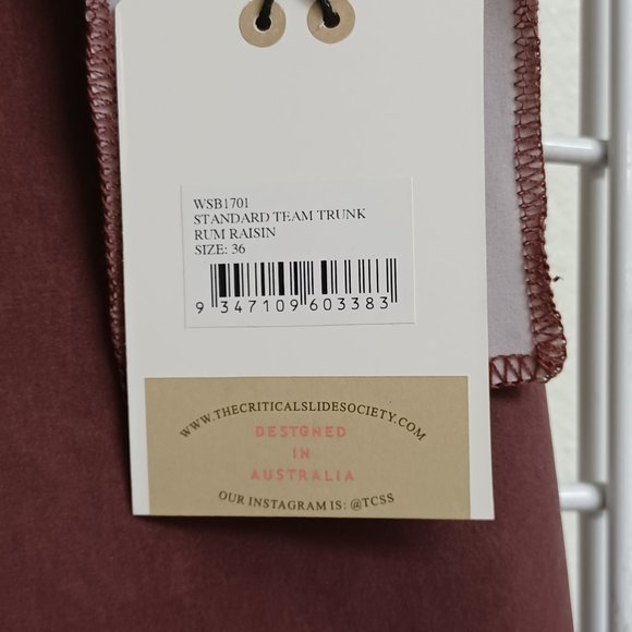 Critical Slide Society Men's Beach Shorts- Standard Team Trunk -Rum Raisin - Picture 3 of 4